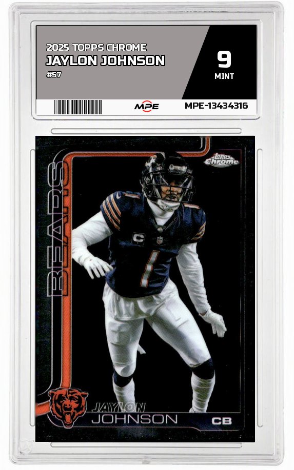 2025 TOPPS CHROME #57 JAYLON JOHNSON MPE 9 MINT — graded card auctioned from the MPE vault