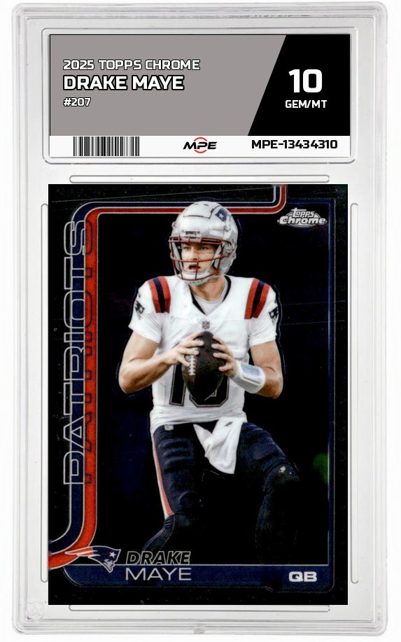 2025 TOPPS CHROME #207 DRAKE MAYE MPE 10 GEM/MT — graded card auctioned from the MPE vault