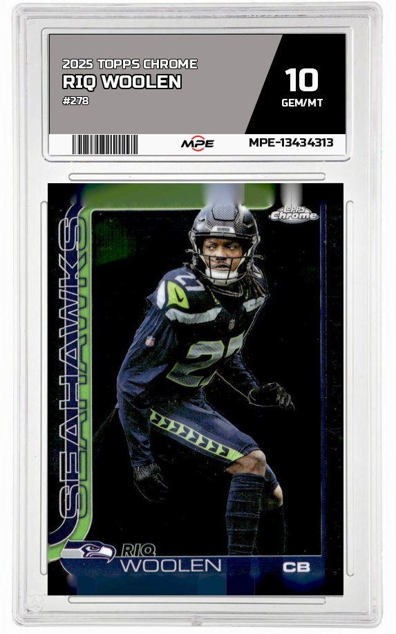 2025 TOPPS CHROME #278 RIQ WOOLEN MPE 10 GEM/MT — graded card auctioned from the MPE vault