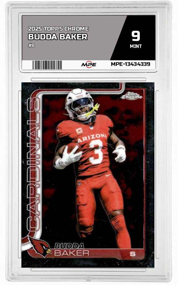 2025 TOPPS CHROME #8 BUDDA BAKER MPE 9 MINT — graded card auctioned from the MPE vault
