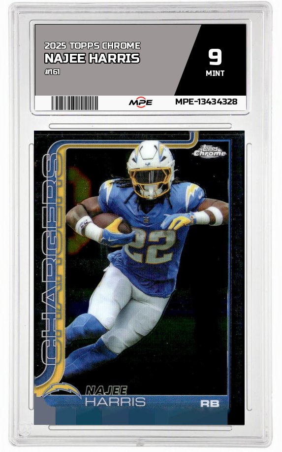 2025 TOPPS CHROME #161 NAJEE HARRIS MPE 9 MINT — graded card auctioned from the MPE vault