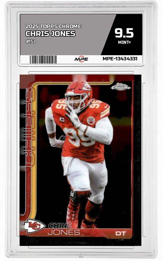 2025 TOPPS CHROME #153 CHRIS JONES MPE 9.5 MINT+ — graded card auctioned from the MPE vault