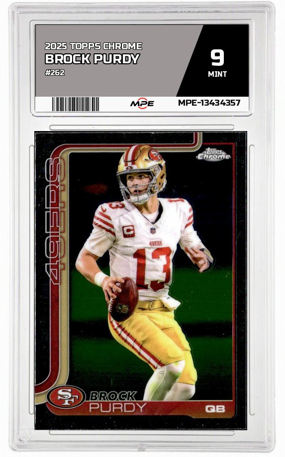 2025 TOPPS CHROME #262 BROCK PURDY MPE 9 MINT — graded card auctioned from the MPE vault