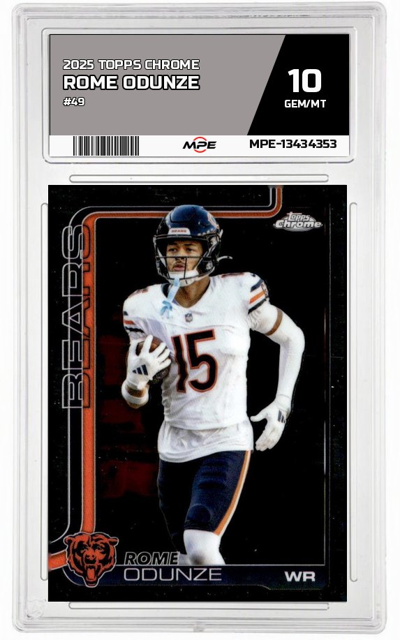 2025 TOPPS CHROME #49 ROME ODUNZE MPE 10 GEM/MT — graded card auctioned from the MPE vault