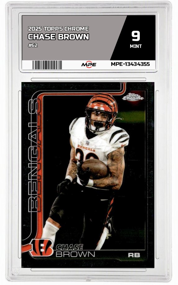 2025 TOPPS CHROME #62 CHASE BROWN MPE 9 MINT — graded card auctioned from the MPE vault