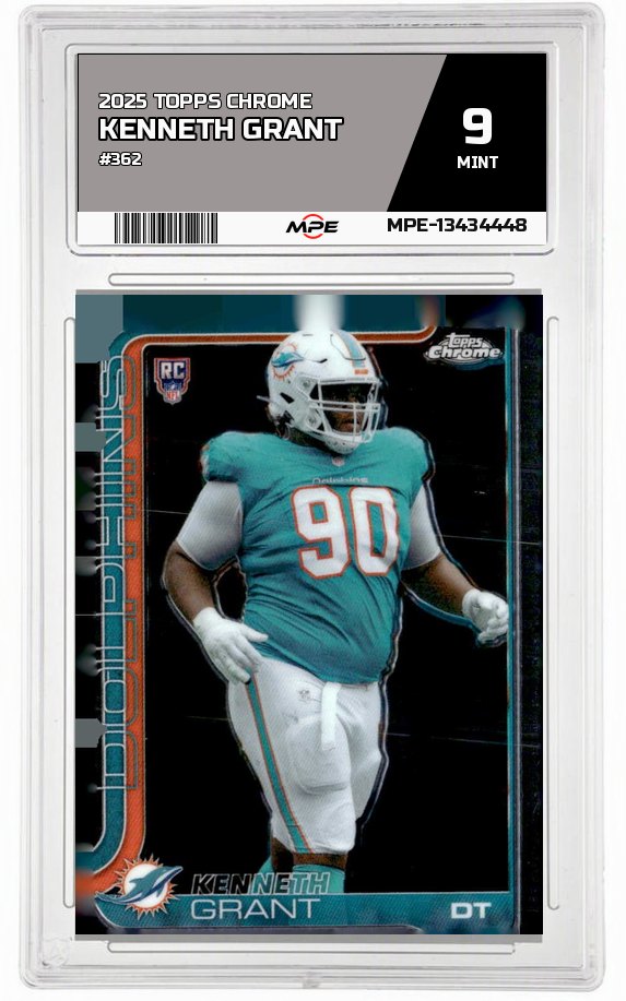 2025 TOPPS CHROME #362 KENNETH GRANT MPE 9 MINT — graded card up for auction