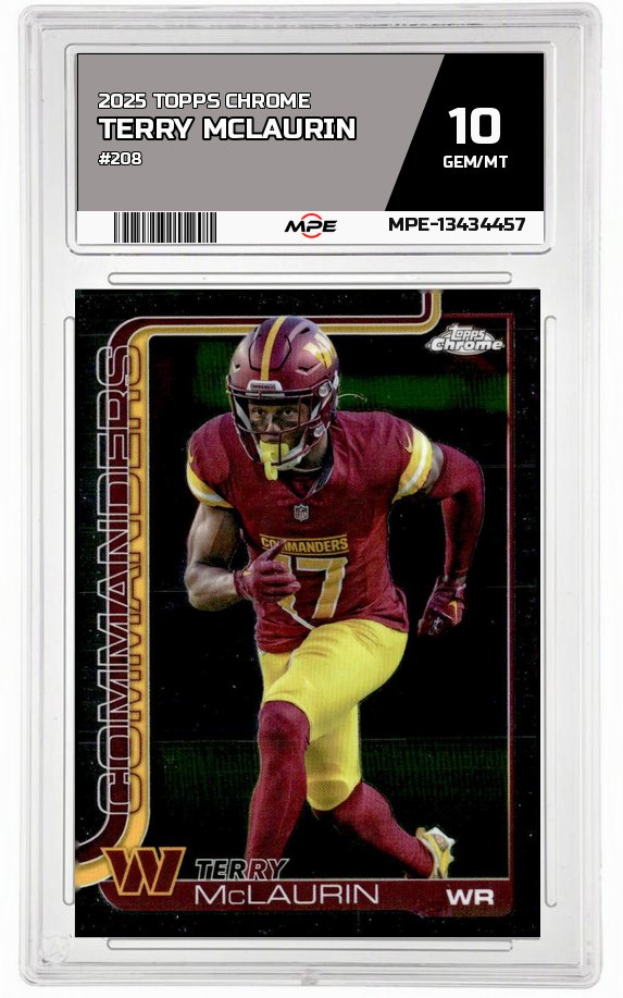 2025 TOPPS CHROME #208 TERRY MCLAURIN MPE 10 GEM/MT — graded card auctioned from the MPE vault