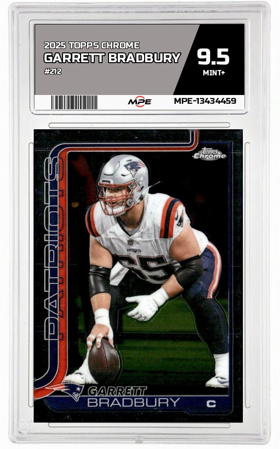 2025 TOPPS CHROME #212 GARRETT BRADBURY MPE 9.5 MINT+ — graded card up for auction