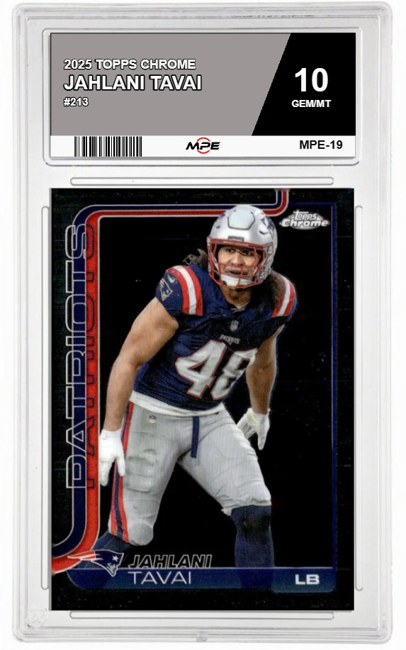 2025 TOPPS CHROME #213 JAHLANI TAVAI MPE 10 GEM/MT — graded card auctioned from the MPE vault