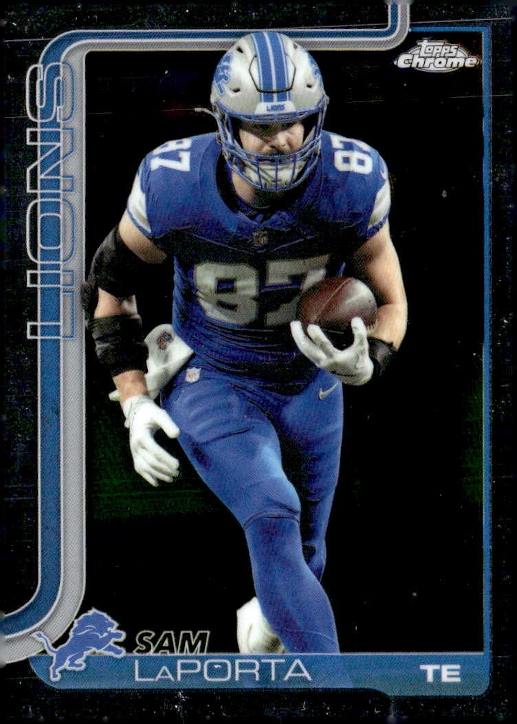 2025 Topps Chrome Sam Laporta graded slab