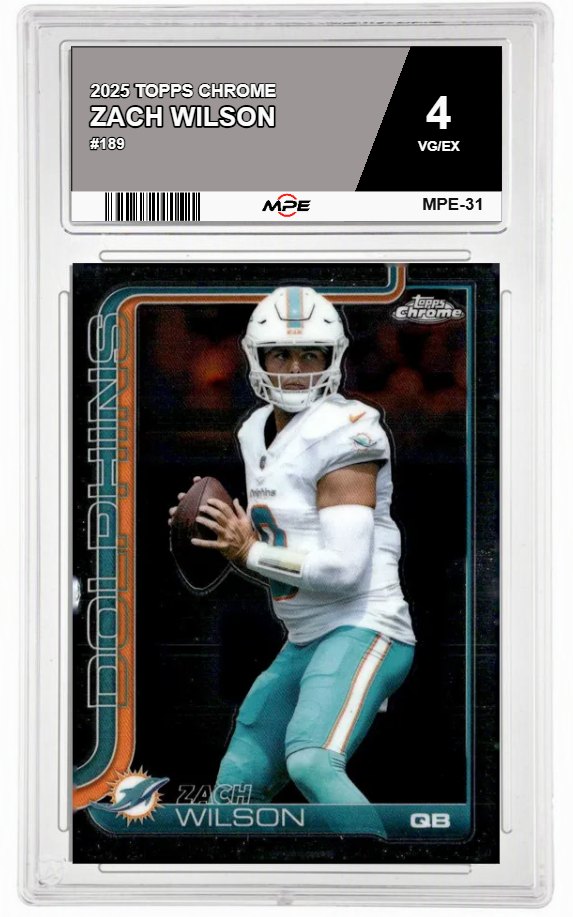 2025 TOPPS CHROME #189 ZACH WILSON MPE 4 VG/EX — graded card auctioned from the MPE vault