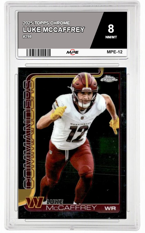2025 TOPPS CHROME #298 LUKE MCCAFFREY MPE 8 NM/MT — graded card auctioned from the MPE vault