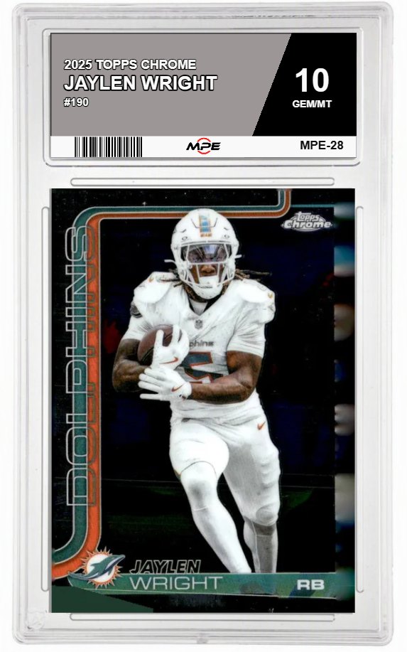 2025 TOPPS CHROME #190 JAYLEN WRIGHT MPE 10 GEM/MT — graded card auctioned from the MPE vault