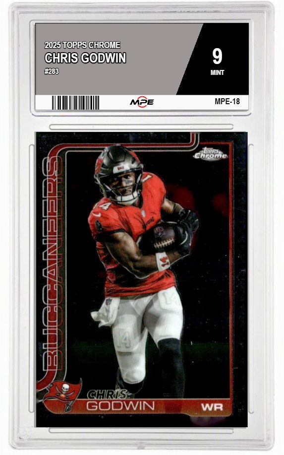 2025 TOPPS CHROME #283 CHRIS GODWIN MPE 9 MINT — graded card auctioned from the MPE vault