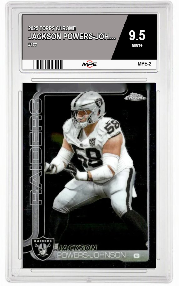 2025 TOPPS CHROME #177 JACKSON POWERS-JOHNSON MPE 9.5 MINT+ — graded card auctioned from the MPE vault