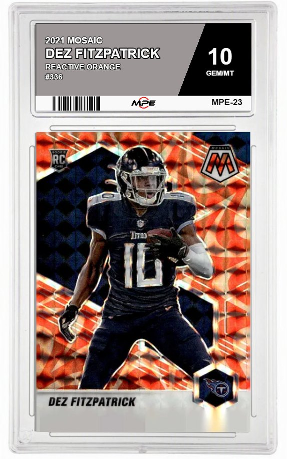 2021 MOSAIC REACTIVE ORANGE #336 DEZ FITZPATRICK MPE 10 GEM/MT — graded card auctioned from the MPE vault