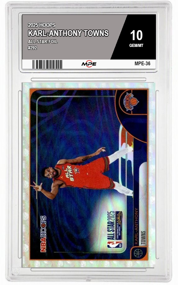 2025 HOOPS ALL STAR-FOIL #292 KARL-ANTHONY TOWNS MPE 10 GEM/MT — graded card auctioned from the MPE vault