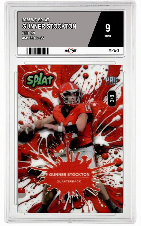 2025 WC SPLAT RED  3/9 #SBRED02-GS GUNNER STOCKTON MPE 9 MINT — graded card auctioned from the MPE vault