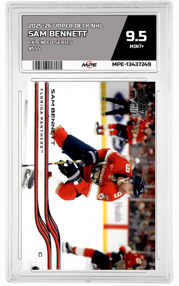 2025-26 UPPER DECK NHL EXTENDED SERIES #555 SAM BENNETT MPE 9.5 MINT+ — graded card up for auction