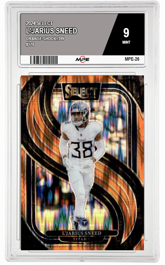 2024 SELECT ORANGE SHOCK /399 #179 L'JARIUS SNEED MPE 9 MINT — graded card up for auction