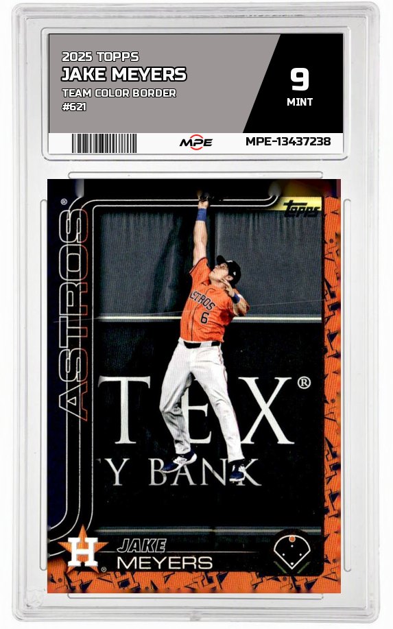 2025 TOPPS TEAM COLOR BORDER #621 JAKE MEYERS MPE 9 MINT — graded card auctioned from the MPE vault
