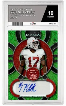 2022 WC AUTO MANIA AUTO-GREEN SHIMMER  9/50 #AM-C4 KYU BLU KELLY MPE 10 GEM/MT — graded card up for auction