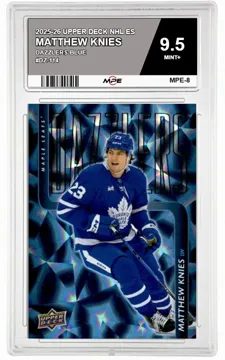 2025-26 UPPER DECK NHL ES DAZZLERS-BLUE #DZ-114 MATTHEW KNIES MPE 9.5 MINT+ — graded card up for auction