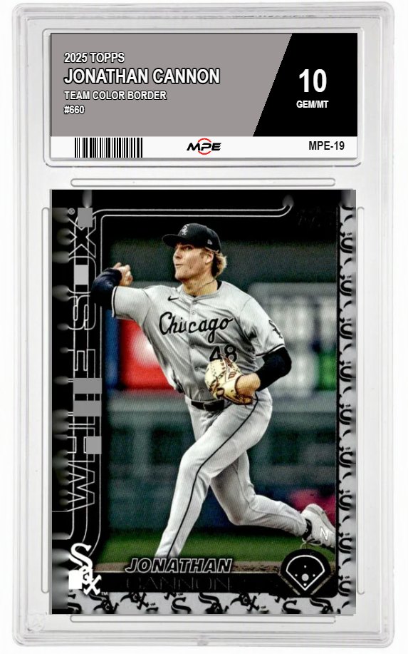 2025 TOPPS TEAM COLOR BORDER #660 JONATHAN CANNON MPE 10 GEM/MT — graded card auctioned from the MPE vault