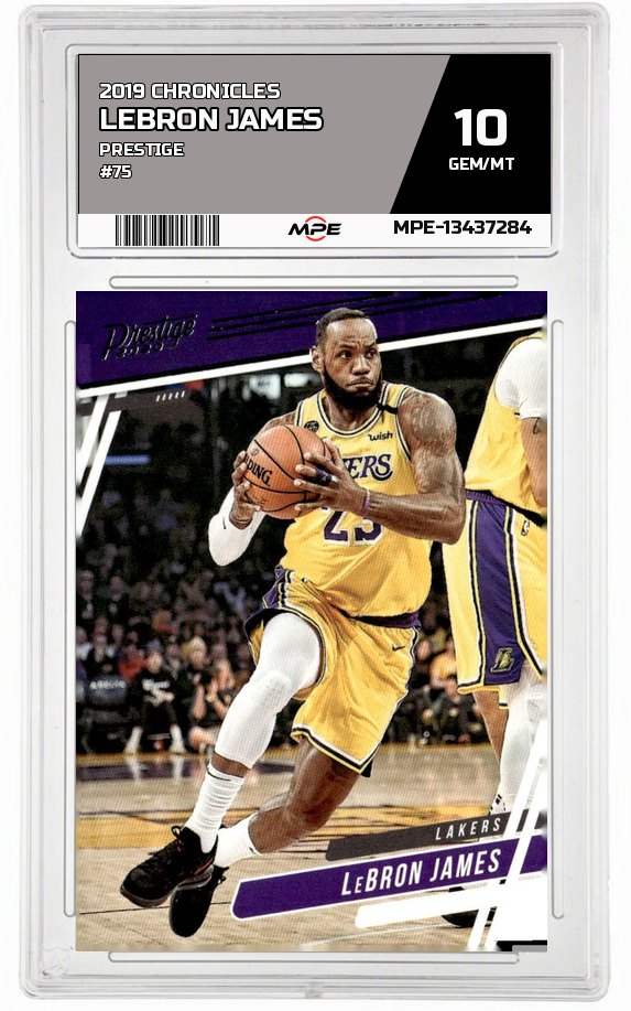 2019 CHRONICLES PRESTIGE #75 LEBRON JAMES MPE 10 GEM/MT — graded card auctioned from the MPE vault