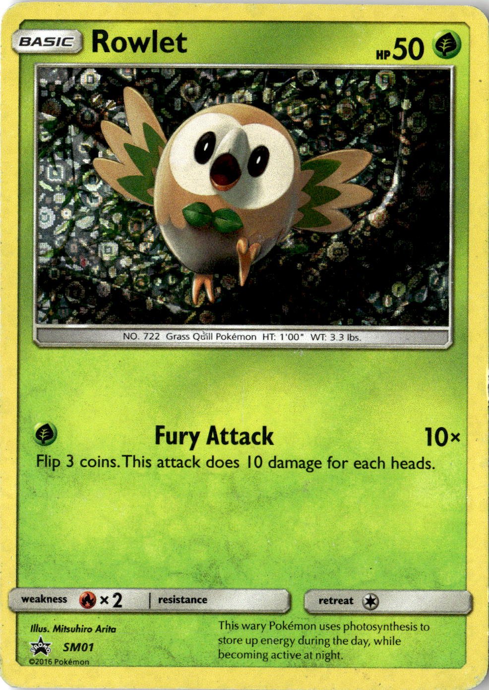2016 Pokemon Sun And Moon Rowlet graded slab