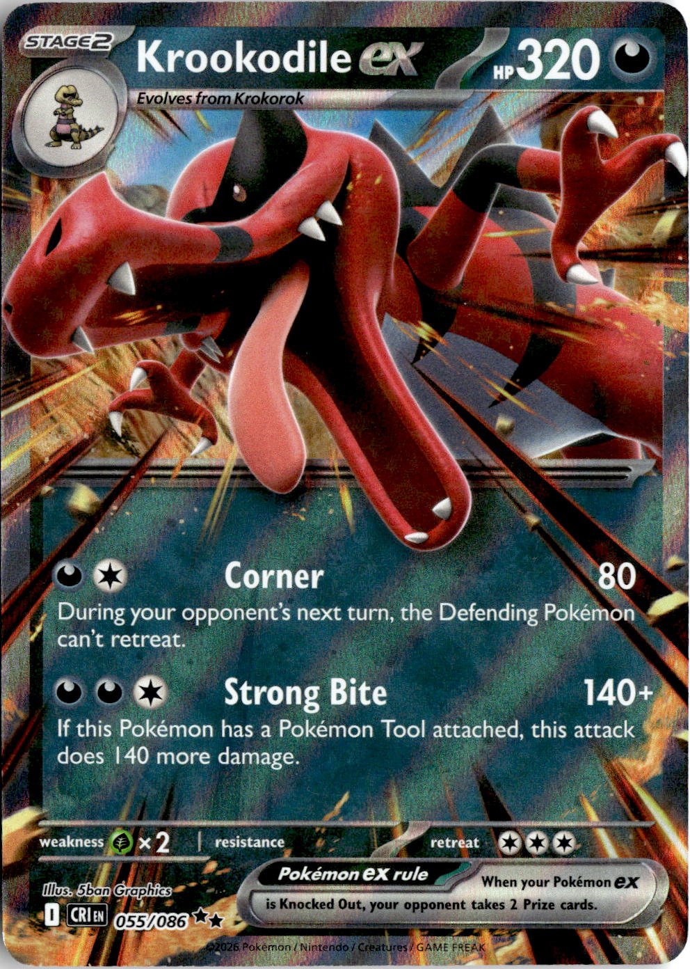 2026 Pokemon Mega Evolution Krookodile EX graded slab