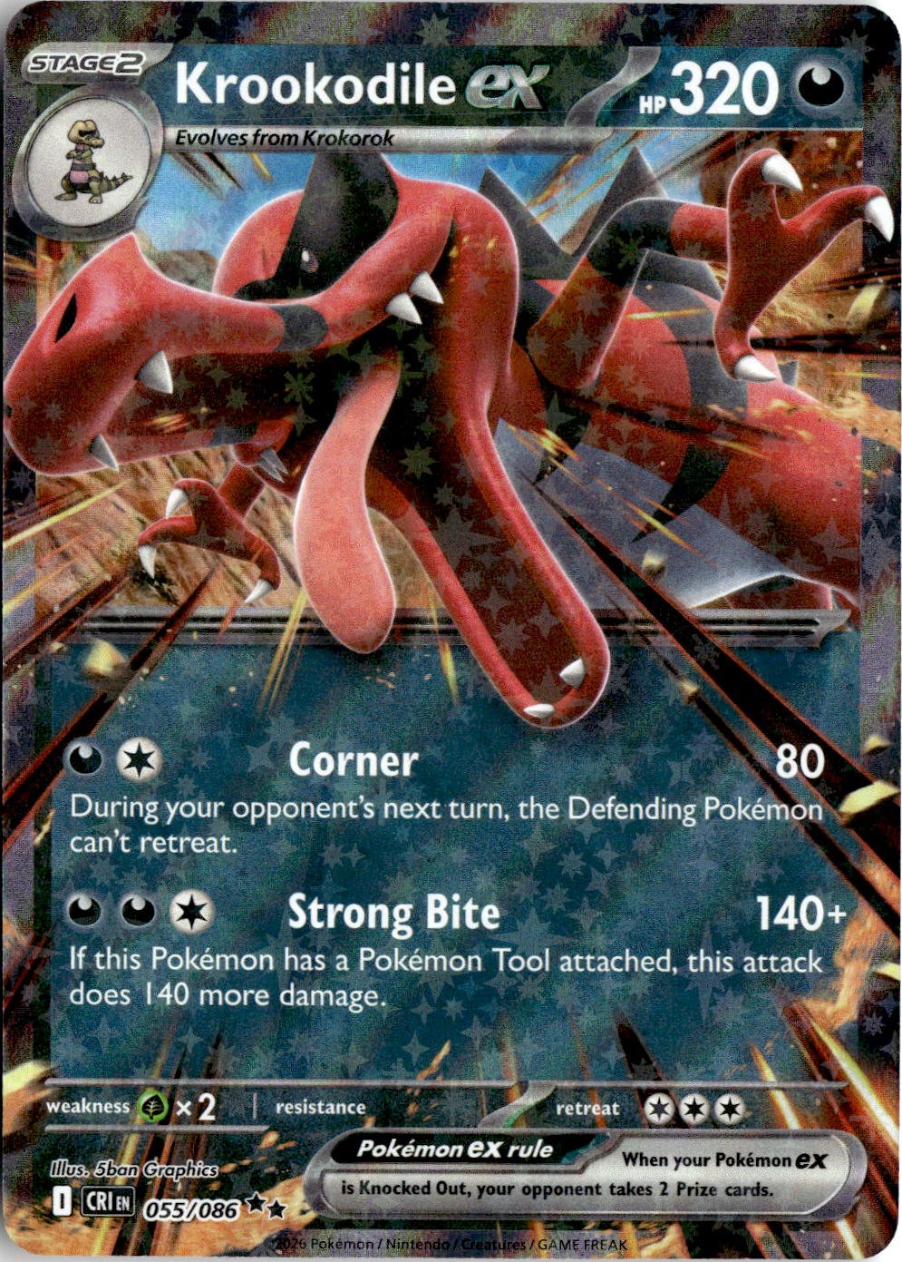 2026 Pokemon Mega Evolution Krookodile Ex graded slab