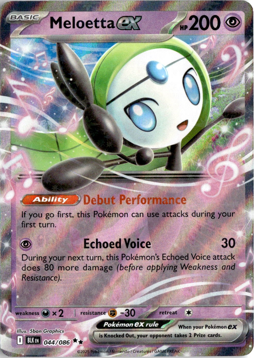 2025 Pokemon Scarlet And Violet Meloetta Ex graded slab