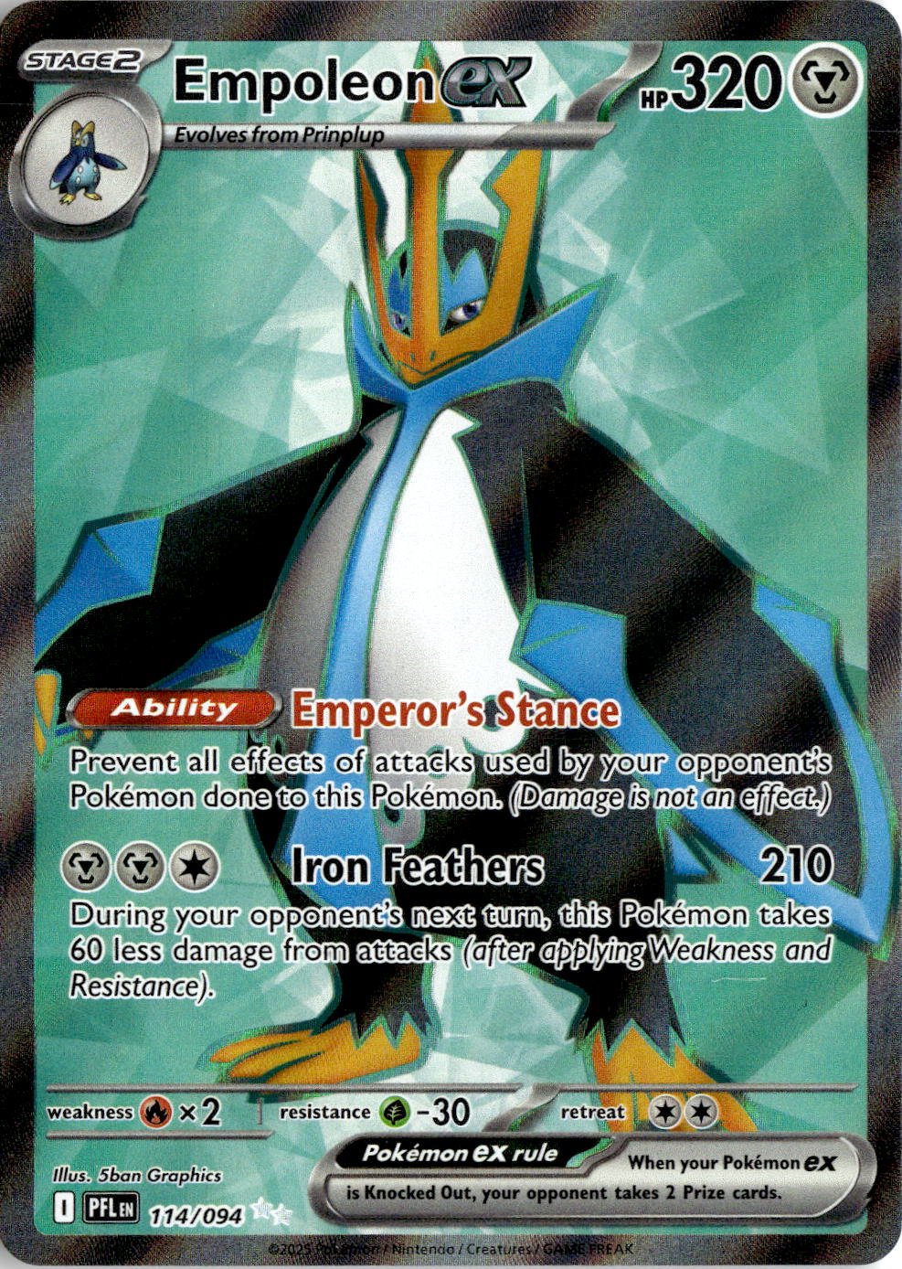 2025 Pokemon Mega Evolution Empoleon Ex graded slab