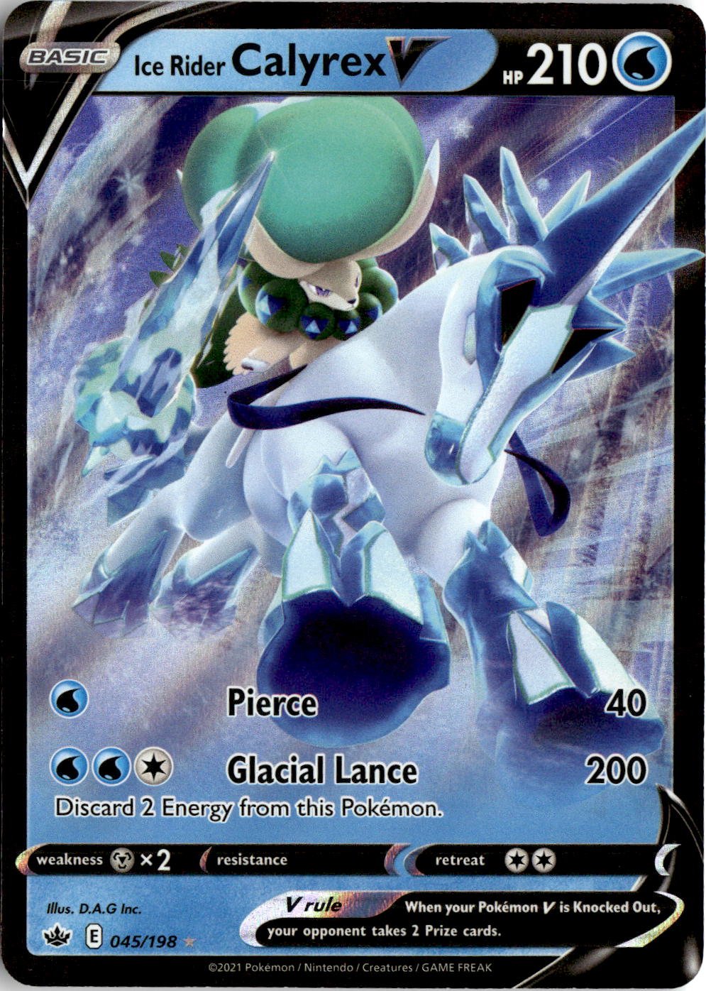 2021 Pokemon Sword And Shield Ice Rider Calyrex V graded slab