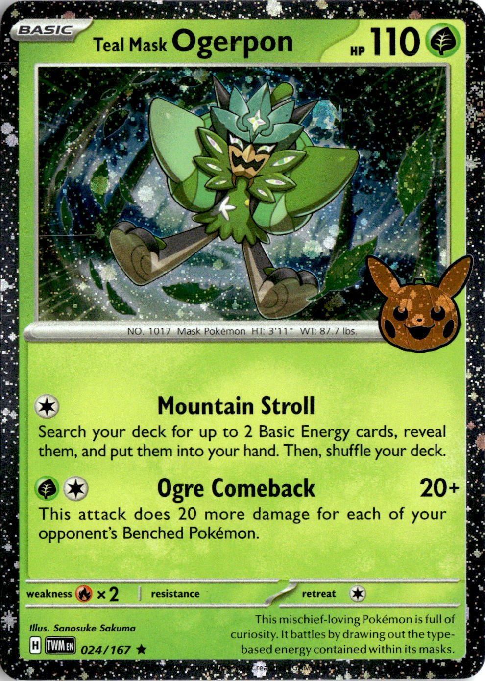 2024 Pokemon Scarlet And Violet Teal Mask Ogerpon graded slab