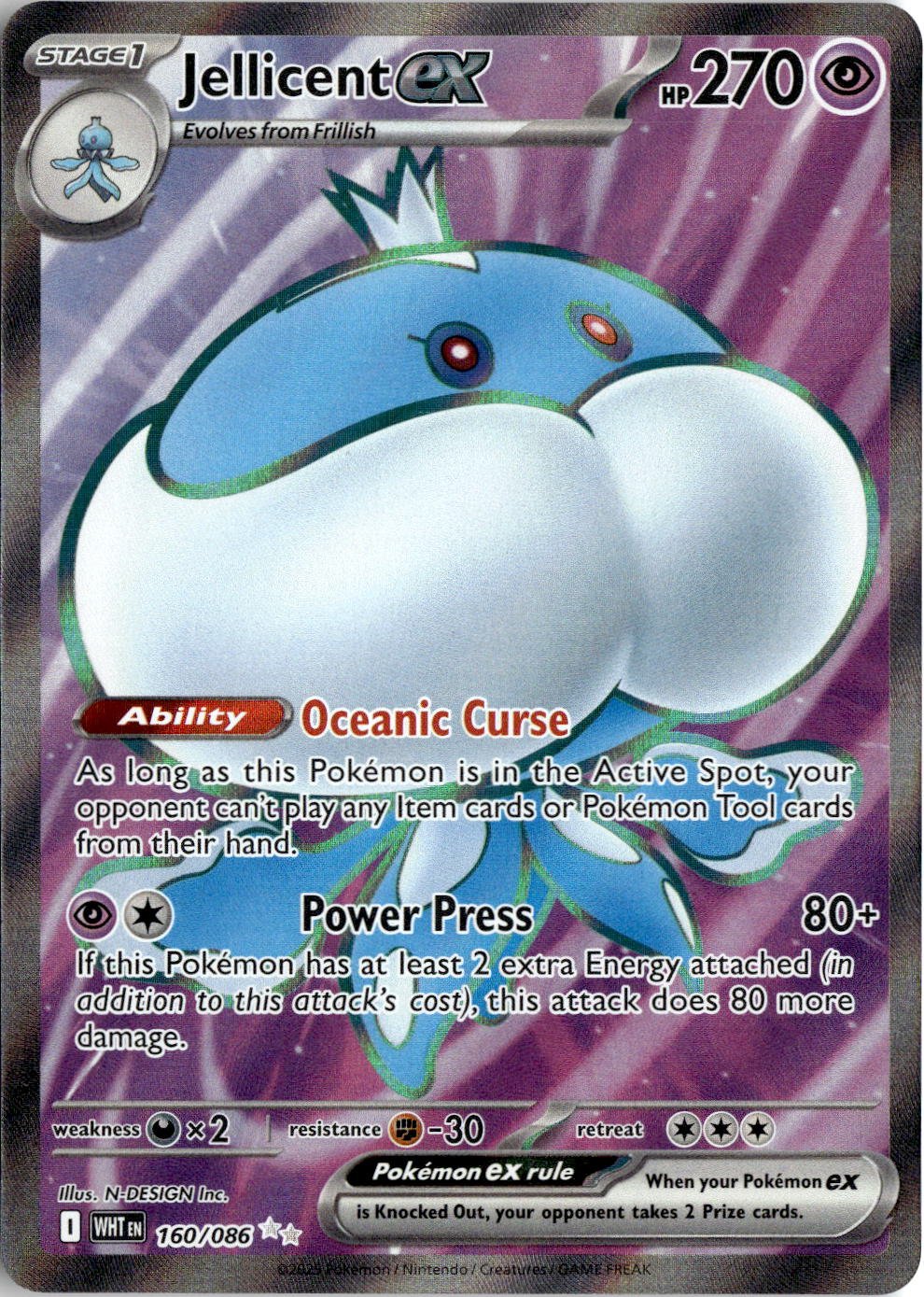 2025 Pokemon Scarlet And Violet Jellicent Ex graded slab