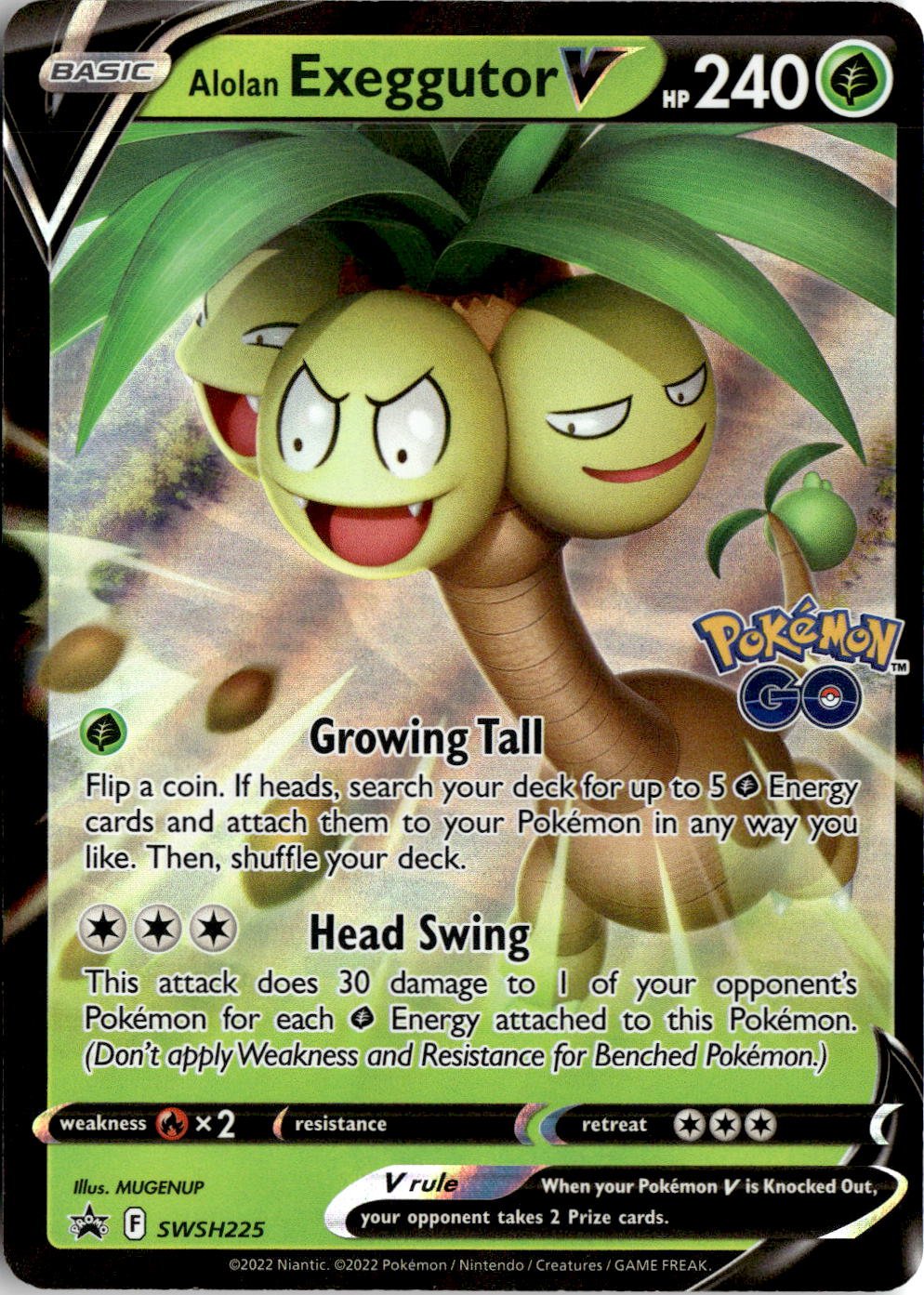 2019 Pokemon Sword And Shield Alolan Exeggutor V graded slab