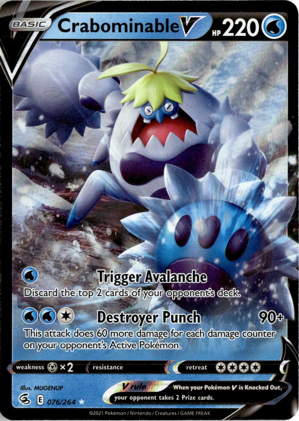2021 Pokemon Sword And Shield Crabominable V graded slab