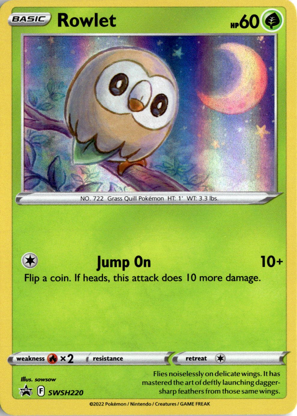 2019 Pokemon Sword And Shield Rowlet graded slab