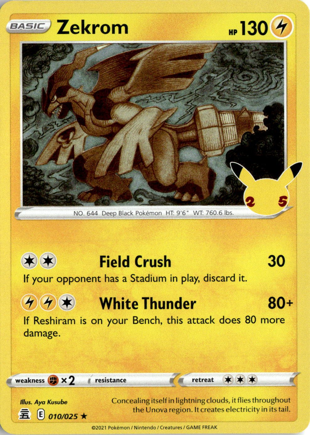 2021 Pokemon Sword And Shield Zekrom graded slab