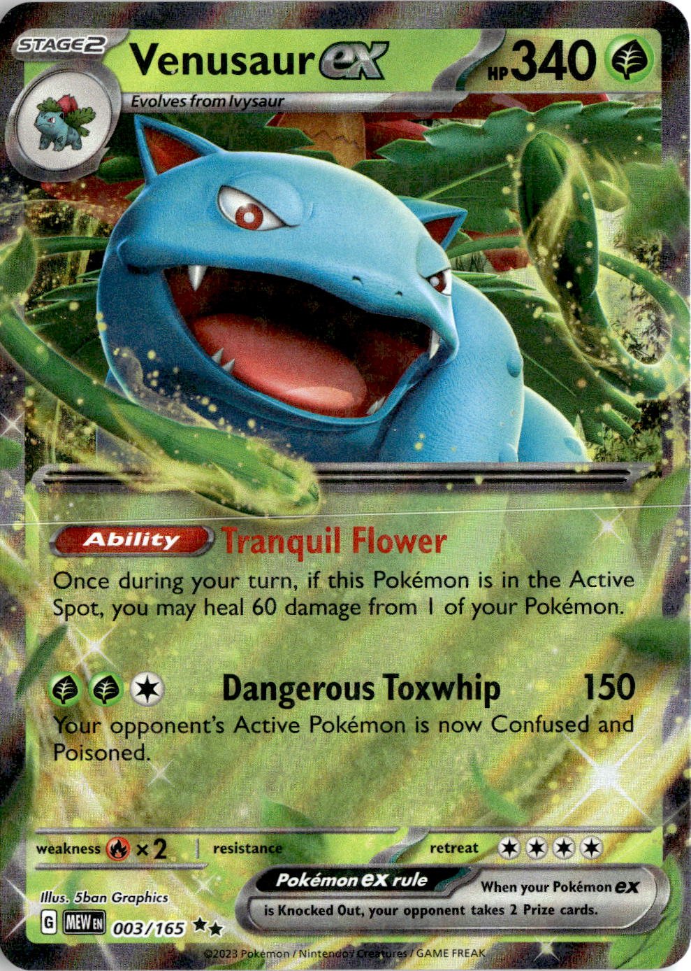 2023 Pokemon Scarlet And Violet Venusaur EX graded slab