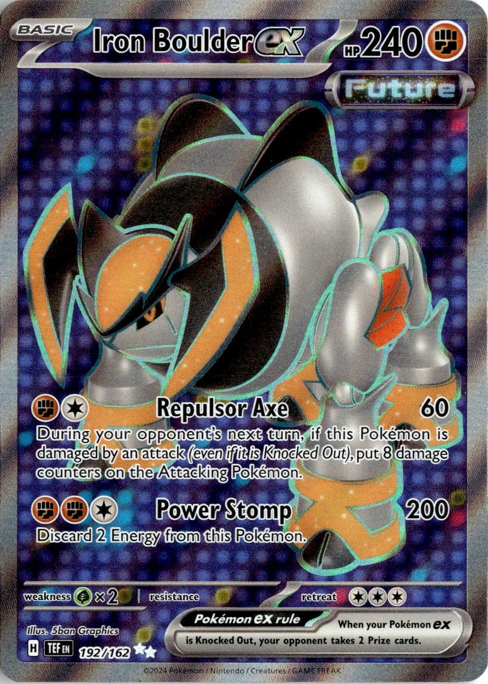 2024 Pokemon Scarlet And Violet Iron Boulder EX graded slab