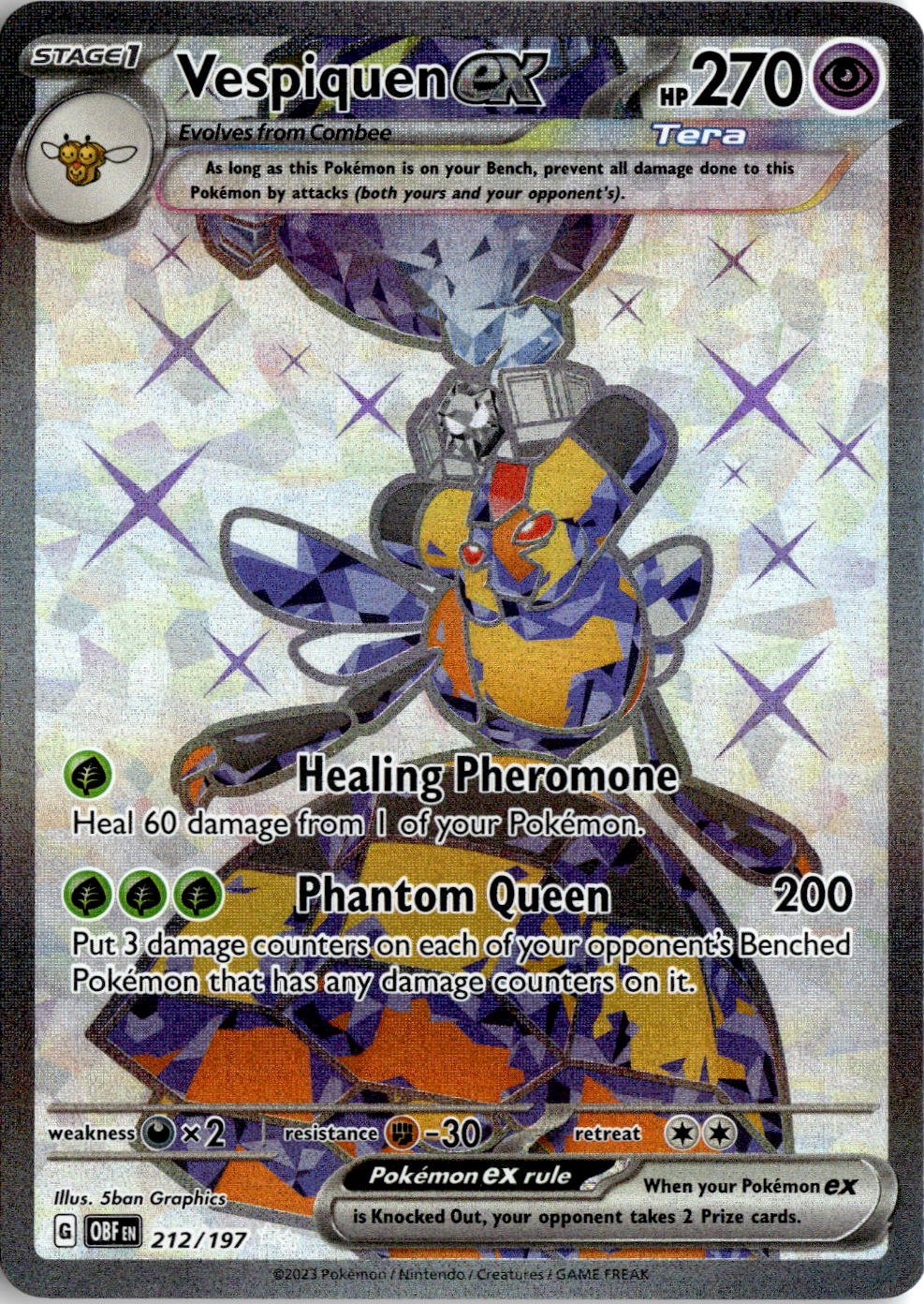 2023 Pokemon Scarlet And Violet Vespiquen EX graded slab