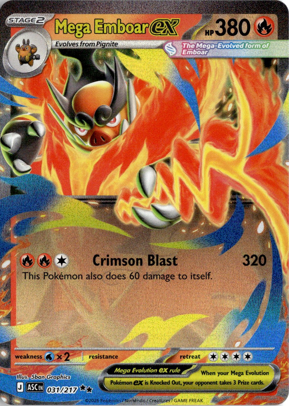 2026 Pokemon Mega Evolution Mega Emboar Ex graded slab