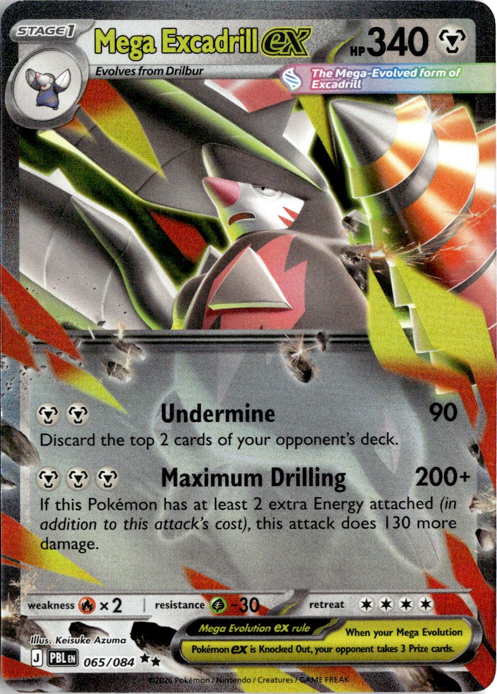2026 Pokemon Mega Evolution Mega Excadrill EX graded slab