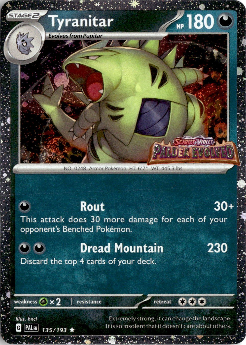 2023 Pokemon Scarlet And Violet Tyranitar graded slab