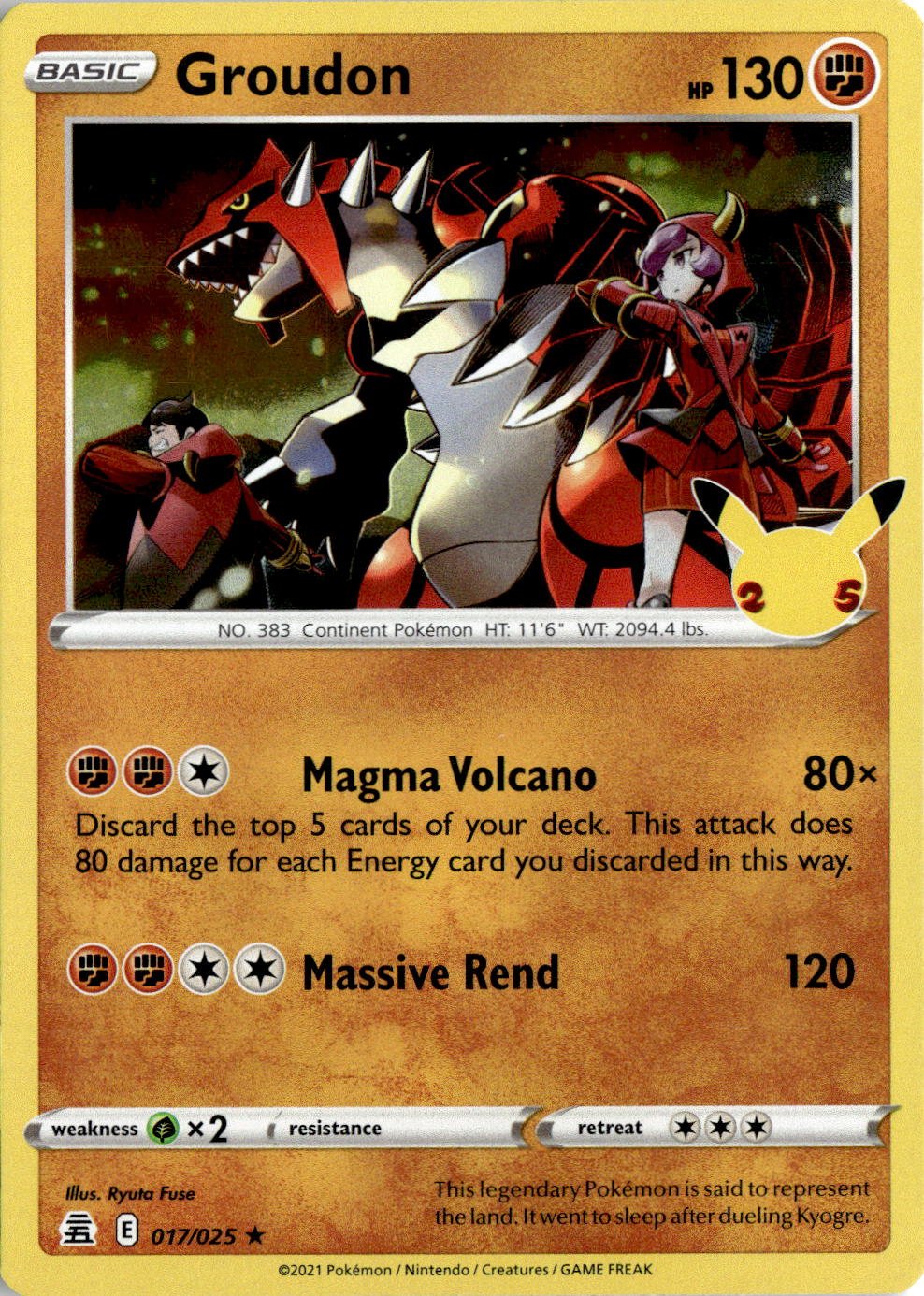 2021 Pokemon Sword And Shield Groudon graded slab