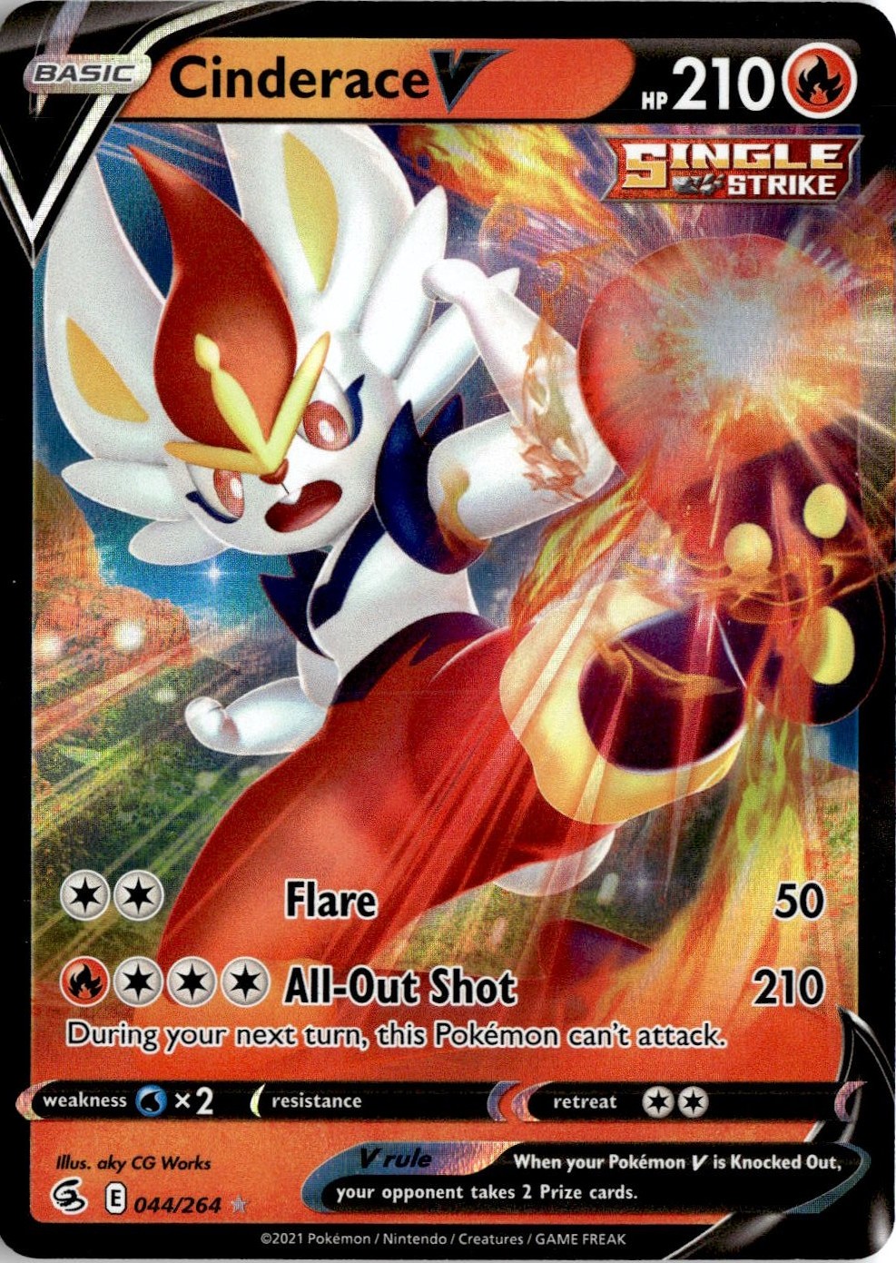 2021 Pokemon Sword And Shield Cinderace V graded slab