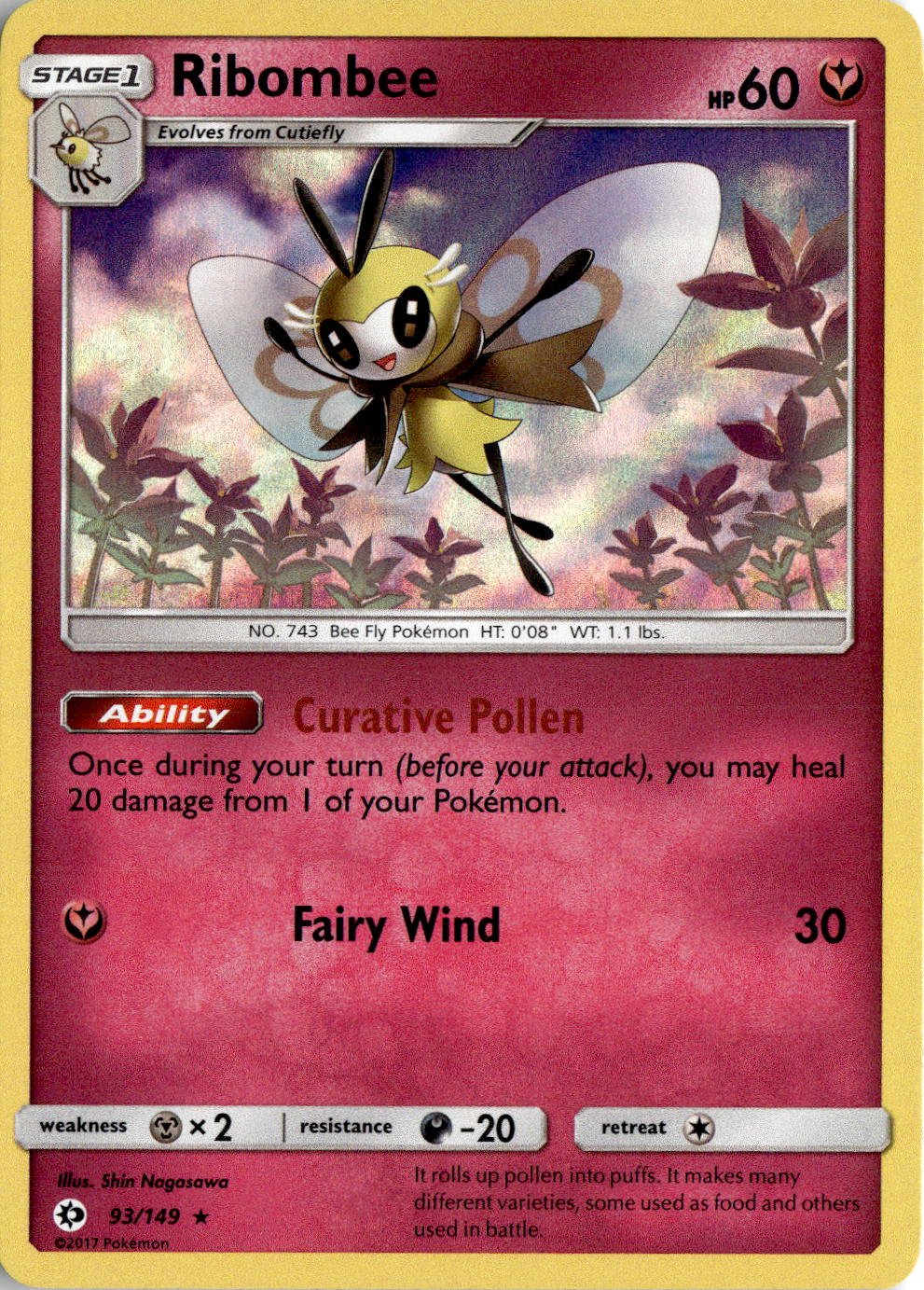 2017 Pokemon Sun And Moon Ribombee graded slab